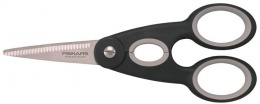 Olló, konyhai, 22 cm FISKARS "Functional ReNew", fekete