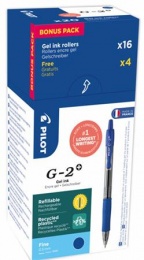 Zseléstoll, 0,32 mm, nyomógombos, PILOT "G-2", 20 db, kék