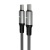 Töltőkábel, USB-C - USB-C, 60W, 1 m, AVAX "CB632 Steely LED", fekete